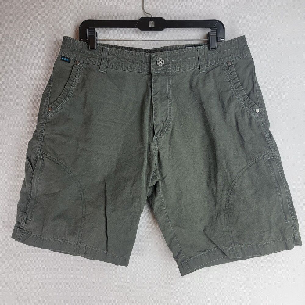 Kuhl Mens Size 36 Green Cargo Cotton Nylon Outdoors Shorts